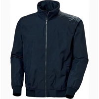 Jaket Bomber ramping pria keluaran baru jaket Bomber mode padat mantel berdiri kerah penutup ritsleting Logo depan S-XL ukuran untuk musim gugur