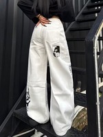 Pantalones vaqueros de mezclilla gruesos para mujer, estilo casual, con forro polar cálido y transpirable, estampado de puntos, leopardo y cachemira, ideales para invierno, venta al por mayor.