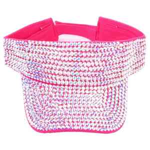 Sombreros de Sol de Verano, Nueva Moda, Color Sólido, Visera Ajustable, Protección Solar Deportiva, Sombreros con Visera de Diamantes de Imitación - Product Image 1