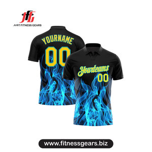 Polo Personalizado para Hombre en Degradado Azul Verde, Manga Corta, Impresión Digital, Transpirable, Tejido de Poliéster, Estilo Deportivo Casual - Product Image 6
