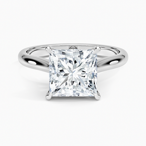 Bague de fiançailles solitaire en moissanite taille princesse 2 carats avec sertissage d'accentuation - Product Image 3