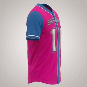 Quick Dry Blank Baseball Jerseys 100% <b>Polyester</b> Button Down Plus Size Men Custom Logo Stitched Team Sports <b>Shirts</b> - Product Image 6