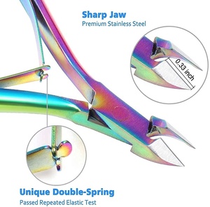 Ensemble professionnel de pinces et repousse-cuticules, articles multicolores pour cuticules fabriqués en acier inoxydable de haute qualité par Life Care Inst - Product Image 3