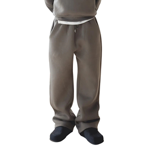 Men's Gray Cotton Mid Waist Lightweight Eco-Friendly Casual Joggers Elastic Drawstring Side Pockets Breathable Autumn Wear - Product Image 6