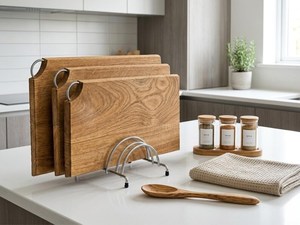 <b>Wooden</b> Rectangle Chopping Blocks Single <b>Piece</b> Package with Handle Eco-Friendly Kitchen Cutting Board Dishwasher Safe - Product Image 4