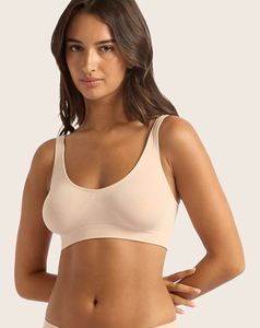 Sujetador deportivo de yoga sin costuras y sin aros para mujer, hecho a medida, de malla, spandex y poliéster, soporte medio, 160 g - Product Image 1