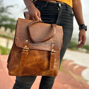 Nouveau deux en un Messenger avec sac à dos en cuir pleine fleur Crunch véritable sacs de voyage faits à la main sac à dos multi-usages sacs à dos scolaires - Product Image 3