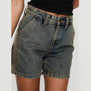 Shorts en jean décontractés taille haute pour femmes, style vintage d'été, coupe droite, sexy, type cargo - Product Image 5