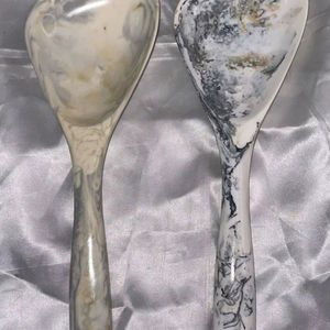Ensemble de saladiers en résine faits à la main, cuillère et fourchette, écologiques, lavables au lave-vaisselle, effet marbre, pour la maison et la cuisine, TAQI CRAFT INTERNATIONAL - Product Image 1