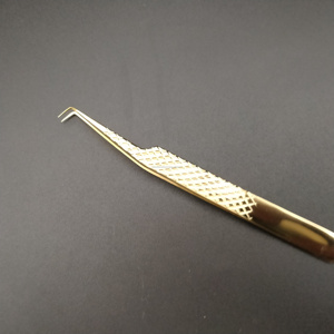 Pince à cils à pointe lisse en acier inoxydable pour extensions de cils, outil professionnel d'extension de cils 247 - Product Image 1