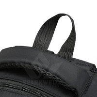 Sac à dos unisexe en nylon noir avec garniture rouge, imperméable, multi-poches, fermeture éclair, poignée souple, bandoulière arquée, 20-35L, usage quotidien