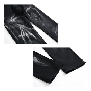 GENERSA SPORTS Jeans Rectos de Cintura Media para Hombre, Transpirables, Ligeros, Lavado Enzimático, Tela Vaquera de Pana, Diseño Liso, Estilo Hip Hop - Product Image 5