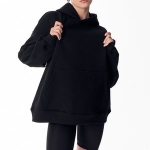 Heavyweight Cotton Fleece Casual <b>Hoodie</b> <b>for</b> <b>Women</b> Oversized Breathable Pockets Custom Logo Front <b>Long</b> Winter High Quality - Product Image 3
