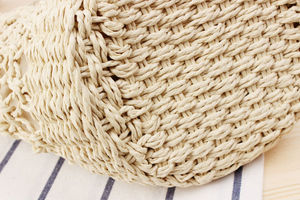 Complete your favorite sophisticated outfits using this lovely Natural yarn bag featuring a stylish mesh <b>top</b> and solid base - Product Image 3