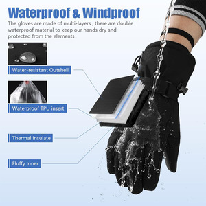 Guantes de Esquí y Snowboard Unisex Más Vendidos, Material de PVC Impermeable, Correa de Muñeca Ajustable, Invierno - Product Image 4