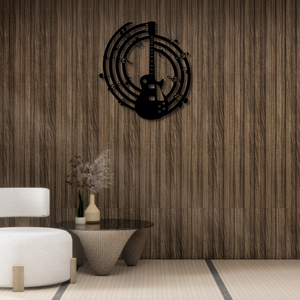 Horloge murale Art Déco en fonte avec notes musicales, utilisation intérieure/extérieure, cadeau élégant avec sonnerie horaire - Product Image 2