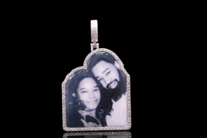 Custom Iced Diamond Birthstone <b>Initial</b> Pendant in Stainless Steel with Tibetan <b>Silver</b> Plating Hiphop Style - Product Image 3