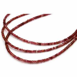 Cuentas facetadas de turmalina rosa AAA+ en forma de rondel, hilo de piedras preciosas naturales de 16 pulgadas para la fabricación de joyas - Product Image 1