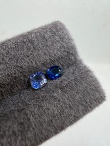 Zafiros Azules Naturales de Ceilán, Sri Lanka, Corte Oval/Cojín, 2 Piezas, 1.31CT, Azul Fuego, Tratados con Calor, para Joyería - Product Image 6