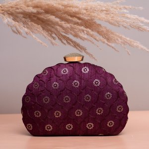 Maroon Embroidered Designer Evening <b>Clutch</b> Bag for Women <b>Wedding</b> and Special Occasions - Product Image 1