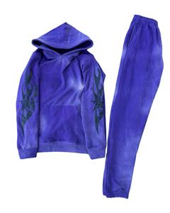 Top qualité vêtements pour hommes survêtements 100% coton personnalisé soleil fané pull à capuche hommes pantalon pantalon pantalon ensemble en gros vêtements d'hiver - Product Image 5