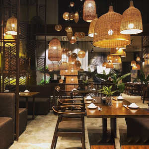 Lampe de lustre en bambou de style rustique fabriquée au Vietnam avec des matériaux solides et un design artisanal unique - Product Image 3