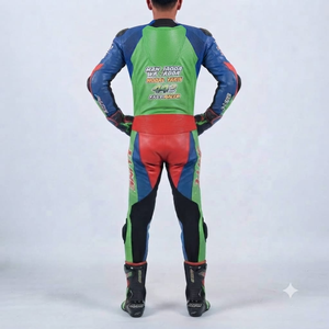 Combinaison de course premium Ramaha pour homme, 1 pièce, en cuir de vache véritable/cuir de kangourou, style MotoCP, combinaison de course sur circuit, niveau de protection 2 - Product Image 2