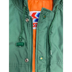 Blouson bomber à capuche vert pour homme, logo brodé, coupe-vent, hiver, décontracté, doublure en polaire polyester - Product Image 5