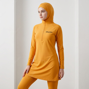 Traje de Baño Burkini para Mujer, Modesto, Manga Larga, Transpirable, con Leggings, Protección Solar UPF50+, para Surf, Natación, Viajes y Resort - Product Image 1