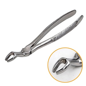 Ensemble de forceps d'extraction dentaire en acier inoxydable, poignée moletée, instruments chirurgicaux de classe I, utilisation manuelle, couleur argent - Product Image 3