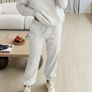 Ensemble de jogging pour femme de haute qualité, couleur gris, taille oversize, 2 en 1, léger, manches longues, pull-over, poche latérale - Product Image 4