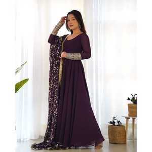 Anarkali ชุดราตรี duppta ครบชุดพร้อมที่ใส่กางเกงและเสื้อผ้ามุสลิมแบบดั้งเดิม DKB -241 - Product Image 6