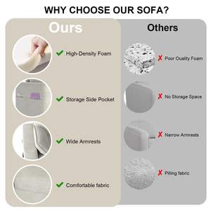 Sofá Loveseat Moderno de 56 Pulgadas con Brazos Acolchados y Bolsillos Laterales para Sala de Estar - Product Image 5