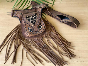 Waist Bags Unisex Leather Fringe <b>Money</b> <b>Belt</b> Motorcycle <b>Belts</b> Hip Pocket Bum Bags - Product Image 2