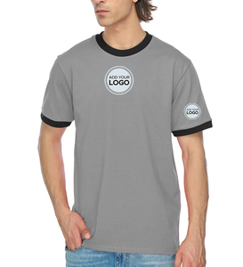 Camisetas de Manga Corta Unisex, Camisetas de Manga Corta con Ribete en Contraste, Camisetas de Manga Corta Unisex de Polialgodón - Product Image 1
