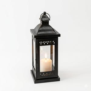 Lanterne décorative en bois blanc style ferme avec toit en métal et poignée, lanterne suspendue de style hurricane pour événements - Product Image 5