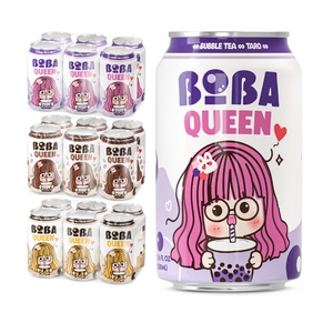 Muestra Gratuita de Bebida, Fabricante de Boba Queen, Bebidas de Té de Burbujas Enlatadas de 330 ml, Té con Leche con Perlas de Boba, Sabor Original - Product Image 4
