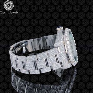 Montre de luxe pour homme Charm Jewells, mouvement mécanique analogique 40 mm, bracelet en acier inoxydable, cadran en cristal saphir, lunette sertie de diamants, 10 bars - Product Image 3