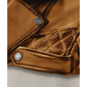 2025 Autumn Winter Short Thick Windproof Woolen Mens Varsity Leather <b>Jacket</b> with Studded Spikes and <b>Rhinestones</b> - Product Image 4