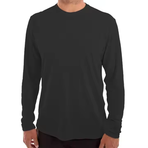 T-shirt en jersey de coton tricoté à manches courtes et col rond pour homme, couleur bordeaux, coupe classique, sportif, séchage rapide, 180g, lavable en machine - Product Image 2