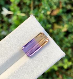 Ametrine naturelle taille octogonale bicolore, pierre précieuse en vrac certifiée IGI, effet lumineux pour la fabrication de bijoux fins - Product Image 5