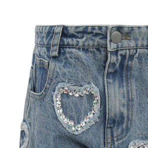 Shorts en jean taille haute amincissants et respirants pour femme, nouvelle collection automne 2026, style décontracté, coupe large, vente en gros - Product Image 4