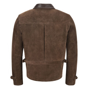 Custom 100% Genuine Brown <b>Suede</b> Leather <b>Men</b>’s Brad Pitt <b>Jacket</b> Classic Cut Private Label OEM/ODM Wholesale Classic Style Collar - Product Image 4