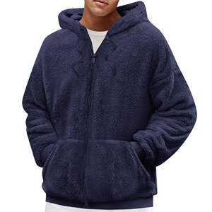Sweat à capuche unisexe personnalisé en polaire Sherpa, coupe-vent, écologique, chaud pour l'hiver, zippé, style décontracté streetwear et extérieur - Product Image 1