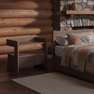 Mesa de Noche de Madera de Teca Sólida de Alta Calidad, Color Marrón Té, para Dormitorio y Muebles para el Hogar - Product Image 1