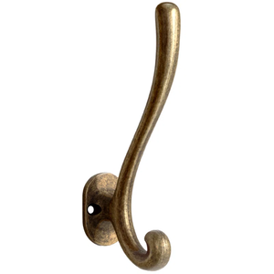 Classic Brass Double Prong Hook Bulk Furniture Hardware <b>Wall</b> Hanger Industrial Strength Metal Robe Hook for Modern Home & Hotels - Product Image 4