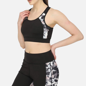 Soutien-gorge de sport dos nageur noir uni pour femme, col en U, maintien élevé, respirant, léger, extensible dans quatre directions, anti-transpiration, pour yoga et fitness - Product Image 3