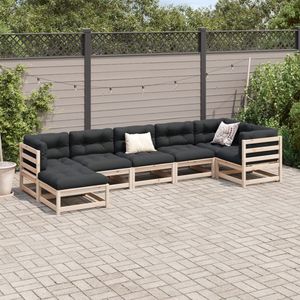 Conjunto de Sofás Modulares Grandes para Jardín, Madera de Pino Sólida Natural, Duradera y Elegante - Product Image 3