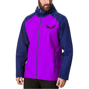 <b>Red</b> and Blue Men's Hooded Bomber <b>Jacket</b> with Canvas <b>Waterproof</b> Sporty Winter Outerwear - Product Image 4