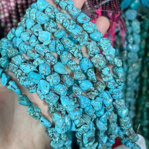 Cuentas de turquesa azul en forma de pepita, piedras preciosas sueltas para la fabricación de joyas, pulseras, collares, lote a granel - Product Image 1